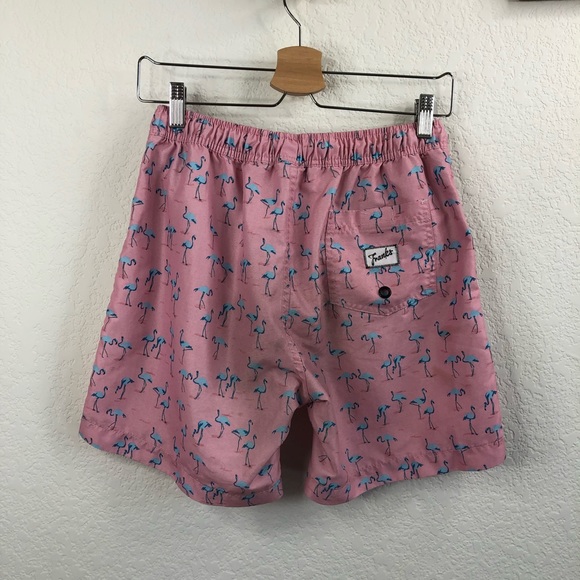 FRANKS Swim Trunks Pink Flamingo Board Shorts - Picture 6 of 8